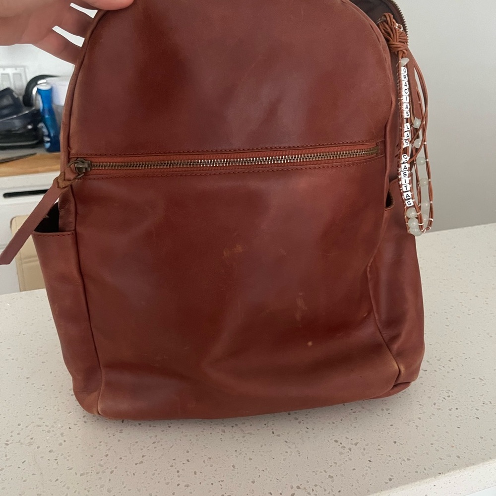 Brown Leather Backpack - image 1
